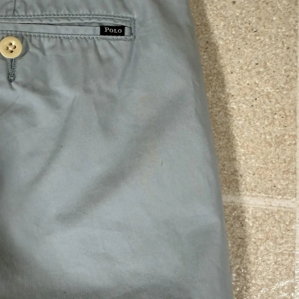 VTG Polo Ralph Lauren Chino Pants 40x30 Light Blue Suffield Straight Pony Preppy